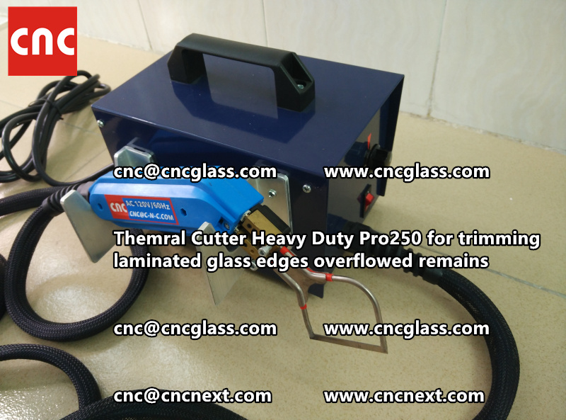 Hot knife heating cutter trimming laminated glass edges (14)