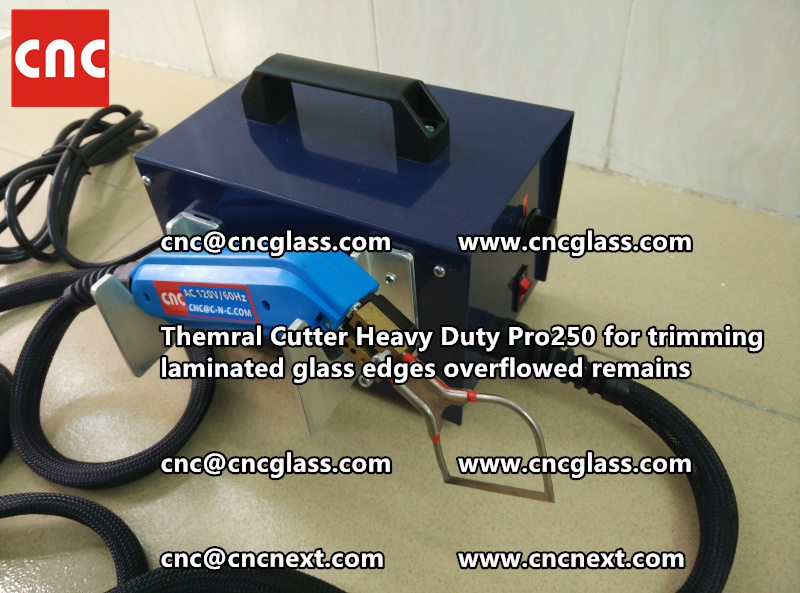 Hot knife heating cutter trimming laminated glass edges (16)
