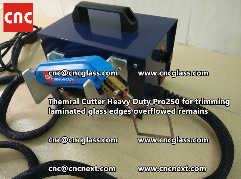 Hot knife heating cutter trimming laminated glass edges (20)