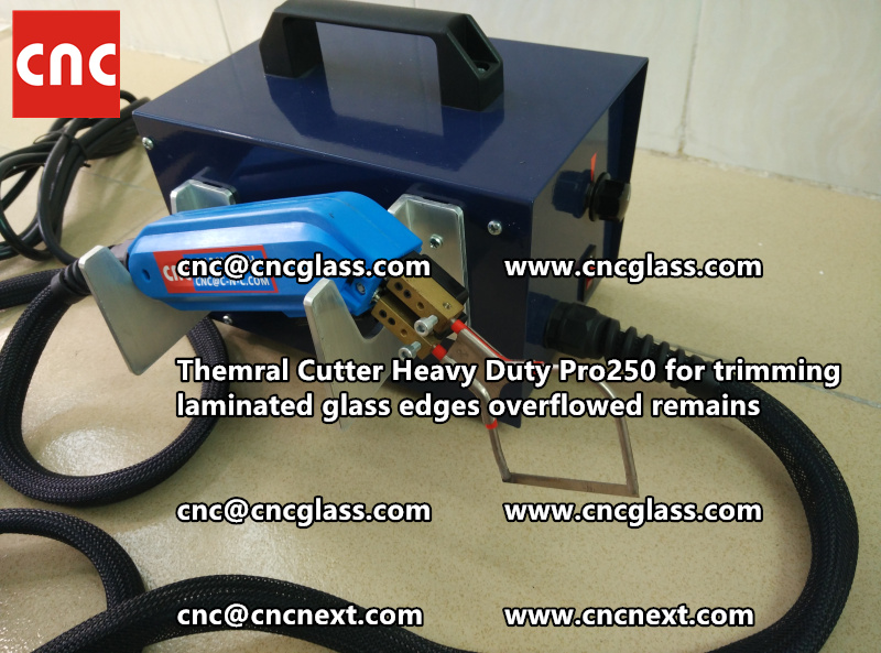 Hot knife heating cutter trimming laminated glass edges (21)