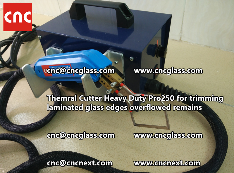 Hot knife heating cutter trimming laminated glass edges (22)
