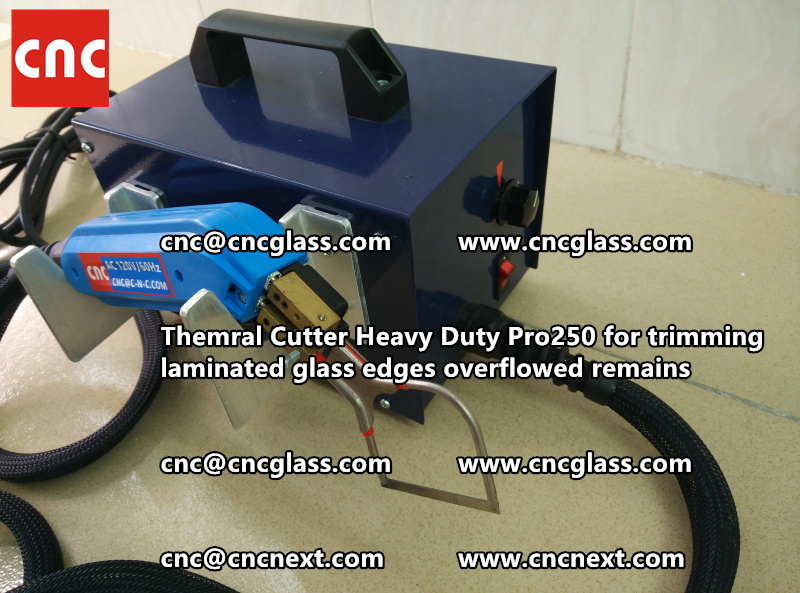 Hot knife heating cutter trimming laminated glass edges (3)