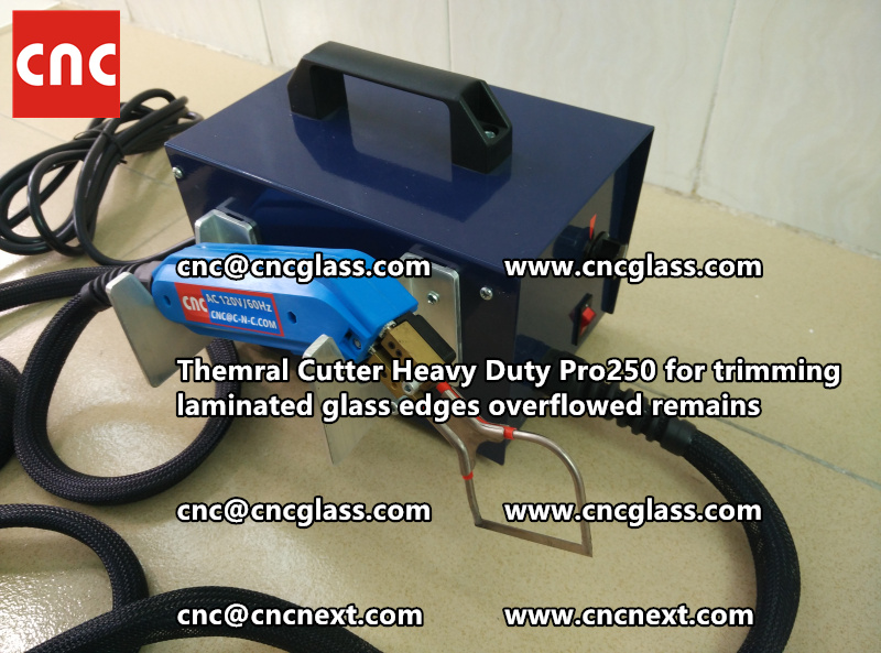Hot knife heating cutter trimming laminated glass edges (5)