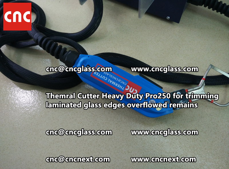 Hot knife heating cutter trimming laminated glass edges (54)