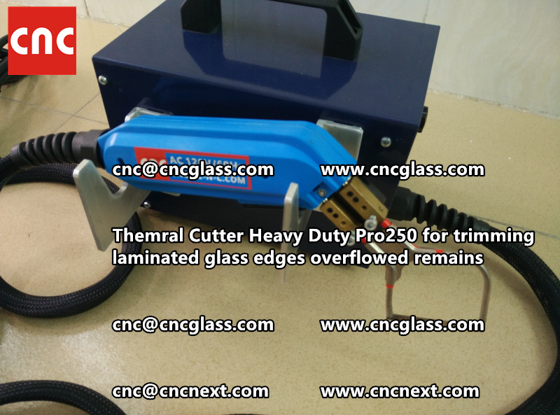 Hot knife heating cutter trimming laminated glass edges (58)