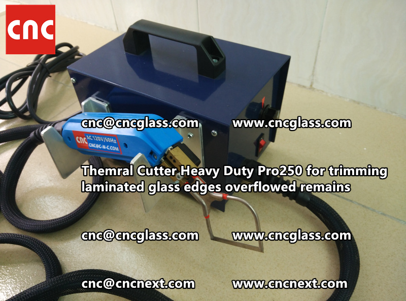 Hot knife heating cutter trimming laminated glass edges (6)