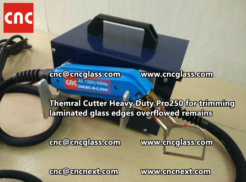 Hot knife heating cutter trimming laminated glass edges (64)