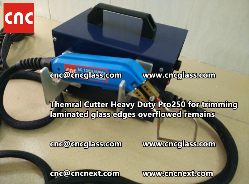 Hot knife heating cutter trimming laminated glass edges (68)