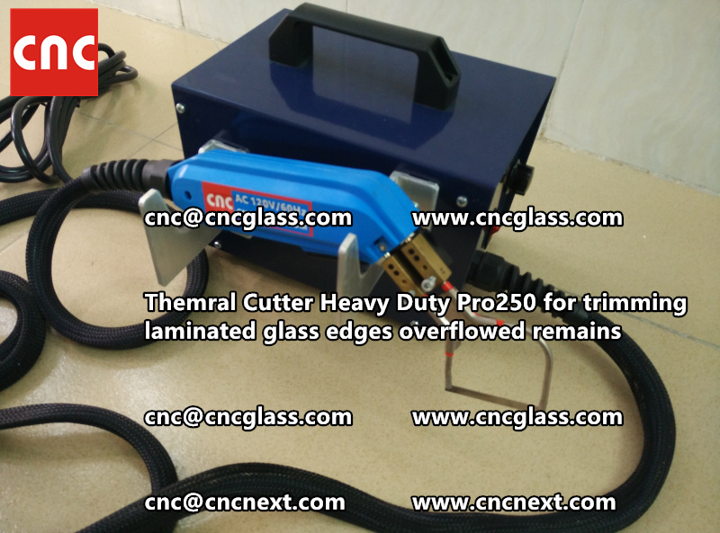 Hot knife heating cutter trimming laminated glass edges (71)