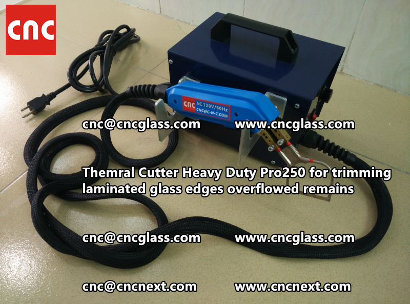Hot knife heating cutter trimming laminated glass edges (76)