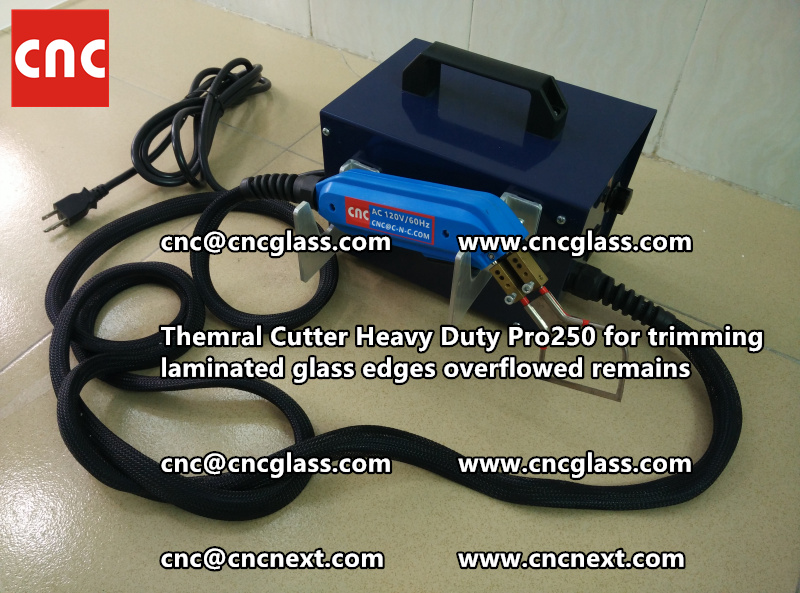 Hot knife heating cutter trimming laminated glass edges (79)