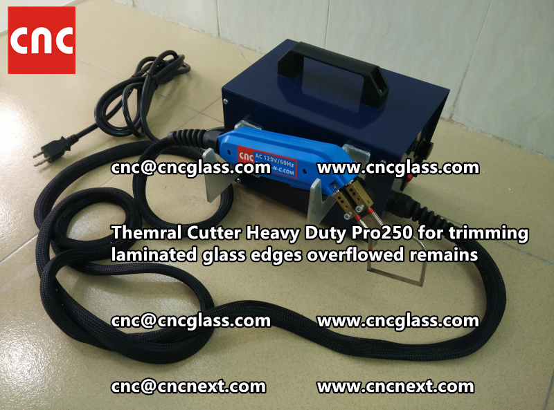 Hot knife heating cutter trimming laminated glass edges (85)