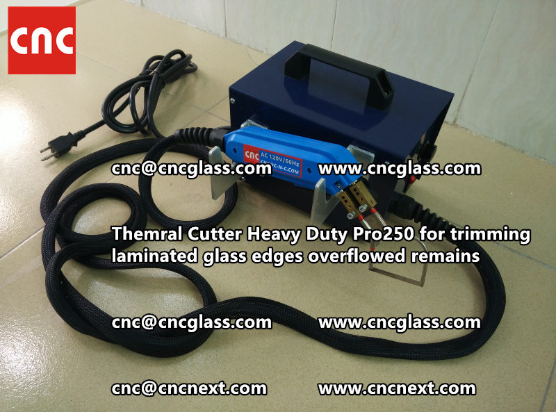 Hot knife heating cutter trimming laminated glass edges (93)
