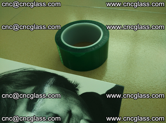 PET green tape, high temperature reistance, for safety glazing (12)