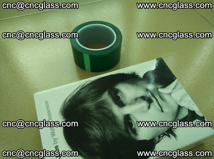 PET green tape, high temperature reistance, for safety glazing (8)