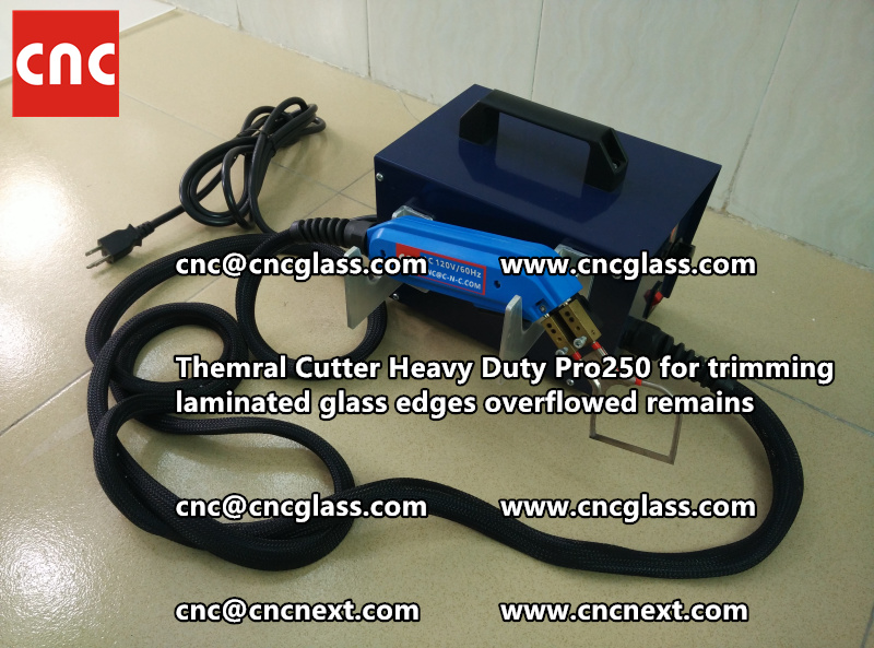 Hot knife heating cutter trimming laminated glass edges (1)