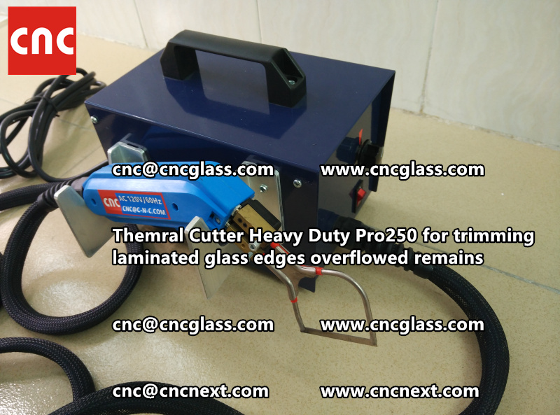 Hot knife heating cutter trimming laminated glass edges (13)