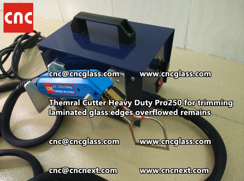 Hot knife heating cutter trimming laminated glass edges (18)