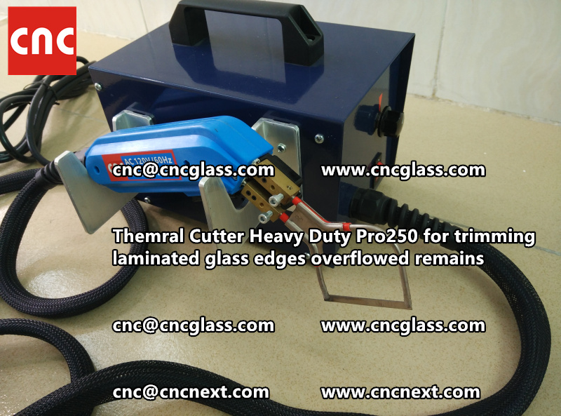 Hot knife heating cutter trimming laminated glass edges (23)