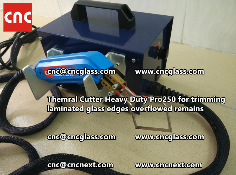 Hot knife heating cutter trimming laminated glass edges (24)