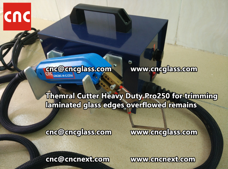 Hot knife heating cutter trimming laminated glass edges (28)