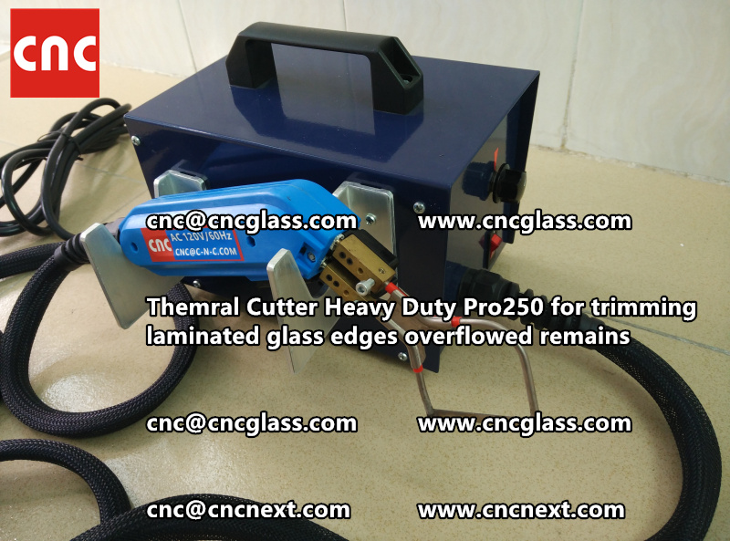Hot knife heating cutter trimming laminated glass edges (29)