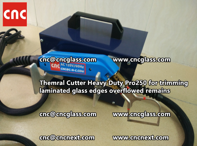 Hot knife heating cutter trimming laminated glass edges (66)