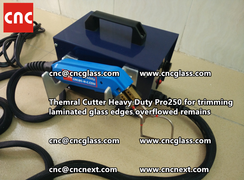 Hot knife heating cutter trimming laminated glass edges (74)
