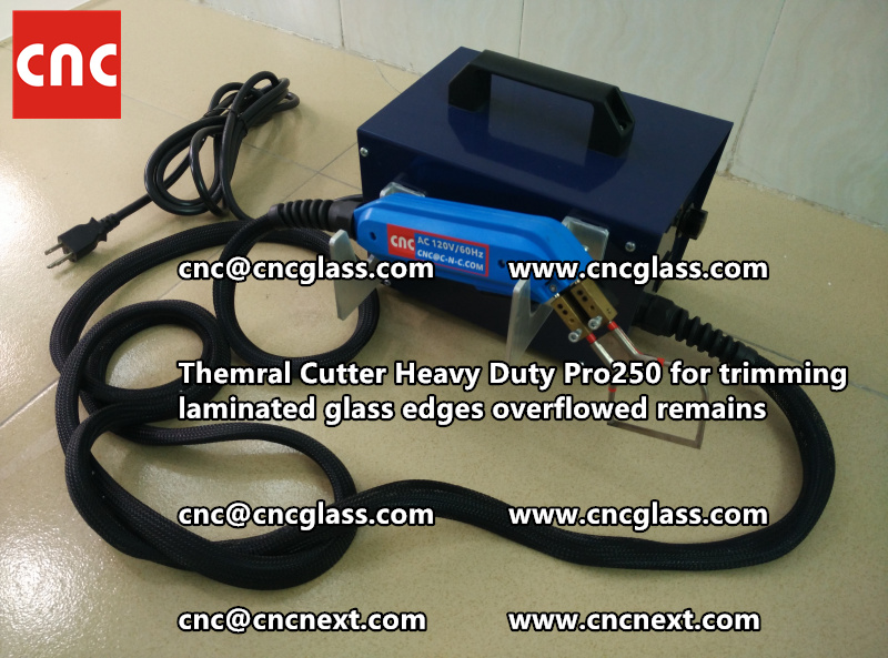 Hot knife heating cutter trimming laminated glass edges (78)