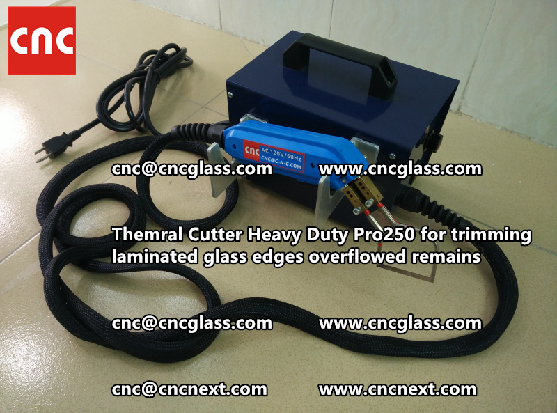 Hot knife heating cutter trimming laminated glass edges (80)
