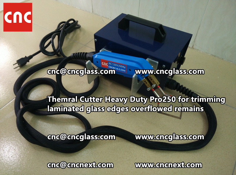 Hot knife heating cutter trimming laminated glass edges (82)