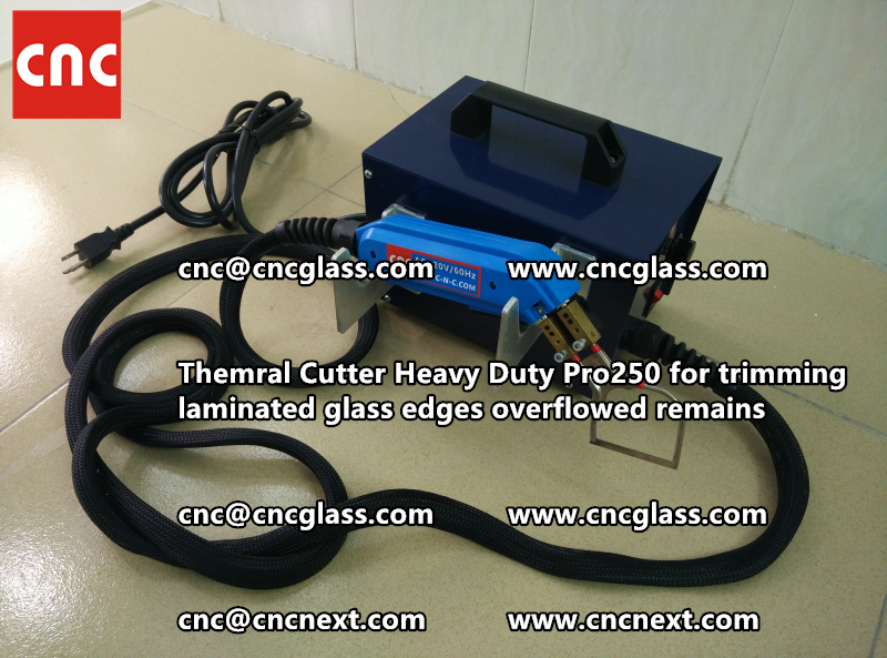 Hot knife heating cutter trimming laminated glass edges (86)