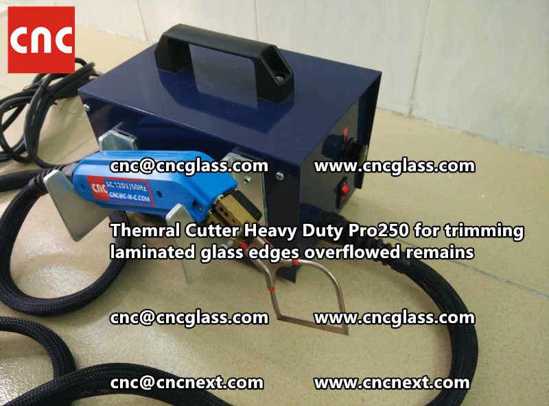 Hot knife heating cutter trimming laminated glass edges (9)