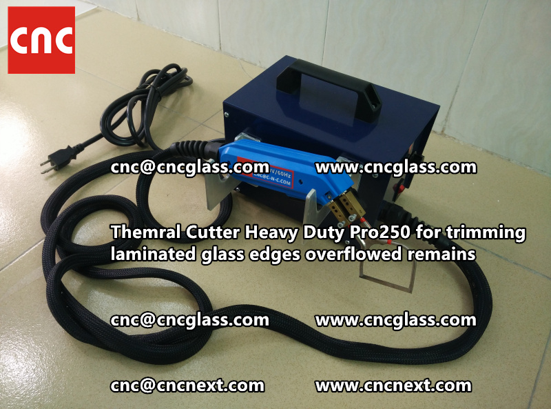 Hot knife heating cutter trimming laminated glass edges (91)