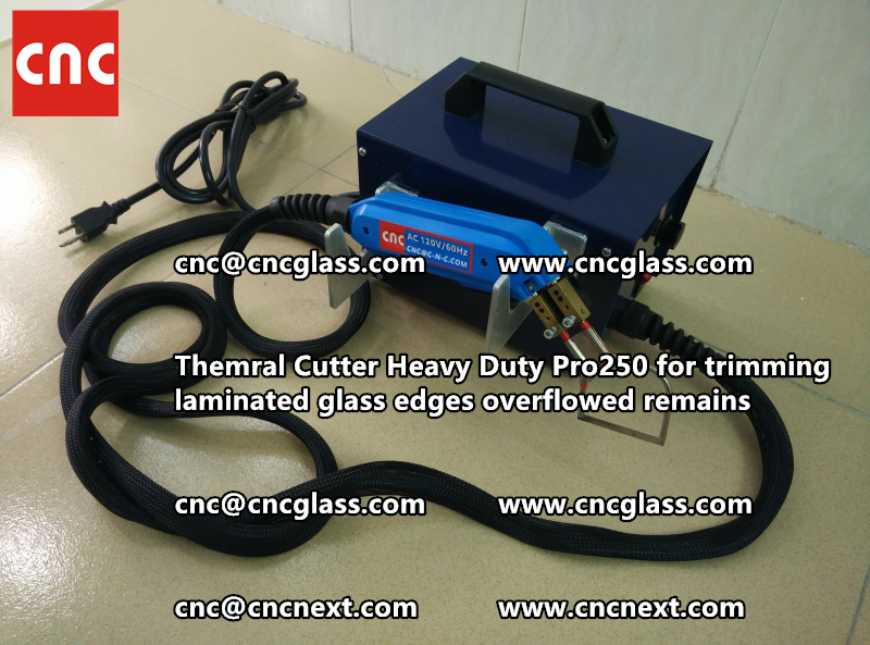 Hot knife heating cutter trimming laminated glass edges (94)