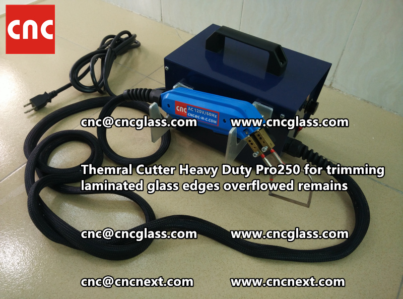 Hot knife heating cutter trimming laminated glass edges (96)