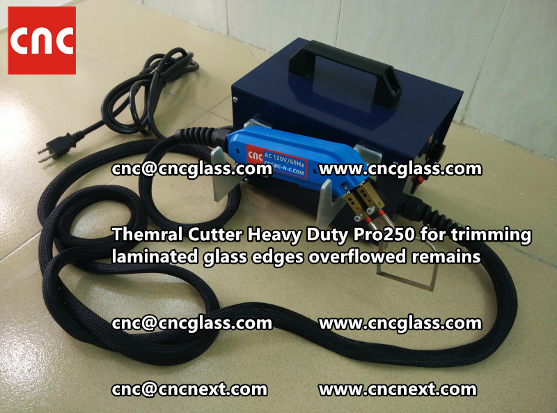 Hot knife heating cutter trimming laminated glass edges (97)